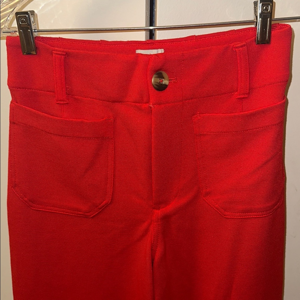 Colette knit crop wide leg pants in a Tomato Hue - Picture 6 of 8